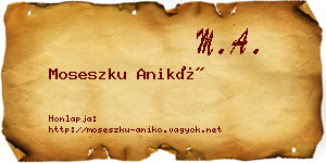 Moseszku Anikó névjegykártya